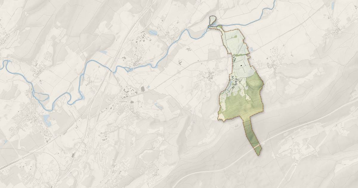 Portrait cartographique de Mérey-Vieilley : relief, eau, forêts, bâti et voies, calculés à partir des données de l'IGN