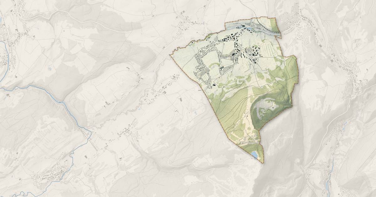 Portrait cartographique de Métabief : relief, eau, forêts, bâti et voies, calculés à partir des données de l'IGN