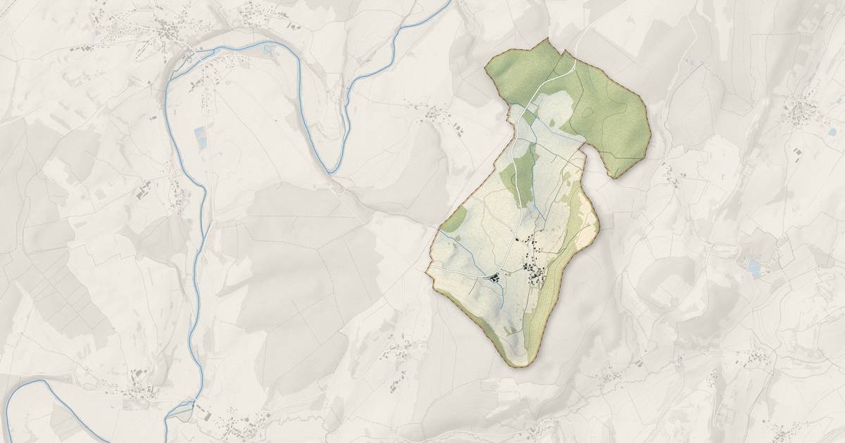 Portrait cartographique de Mondon : relief, eau, forêts, bâti et voies, calculés à partir des données de l'IGN