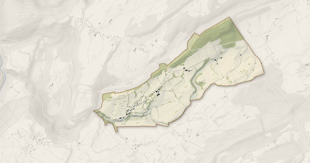 Portrait cartographique de Montbéliardot : relief, eau, forêts, bâti et voies, calculés à partir des données de l'IGN
