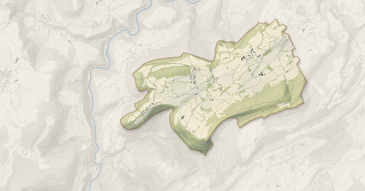 Portrait cartographique de Mont-de-Vougney : relief, eau, forêts, bâti et voies, calculés à partir des données de l'IGN