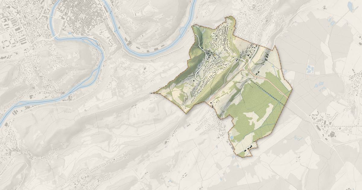 Portrait cartographique de Morre : relief, eau, forêts, bâti et voies, calculés à partir des données de l'IGN