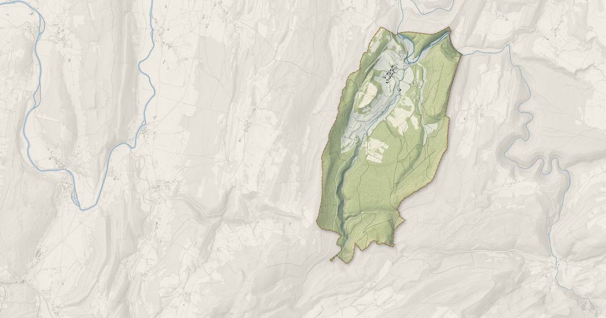 Portrait cartographique de Myon : relief, eau, forêts, bâti et voies, calculés à partir des données de l'IGN