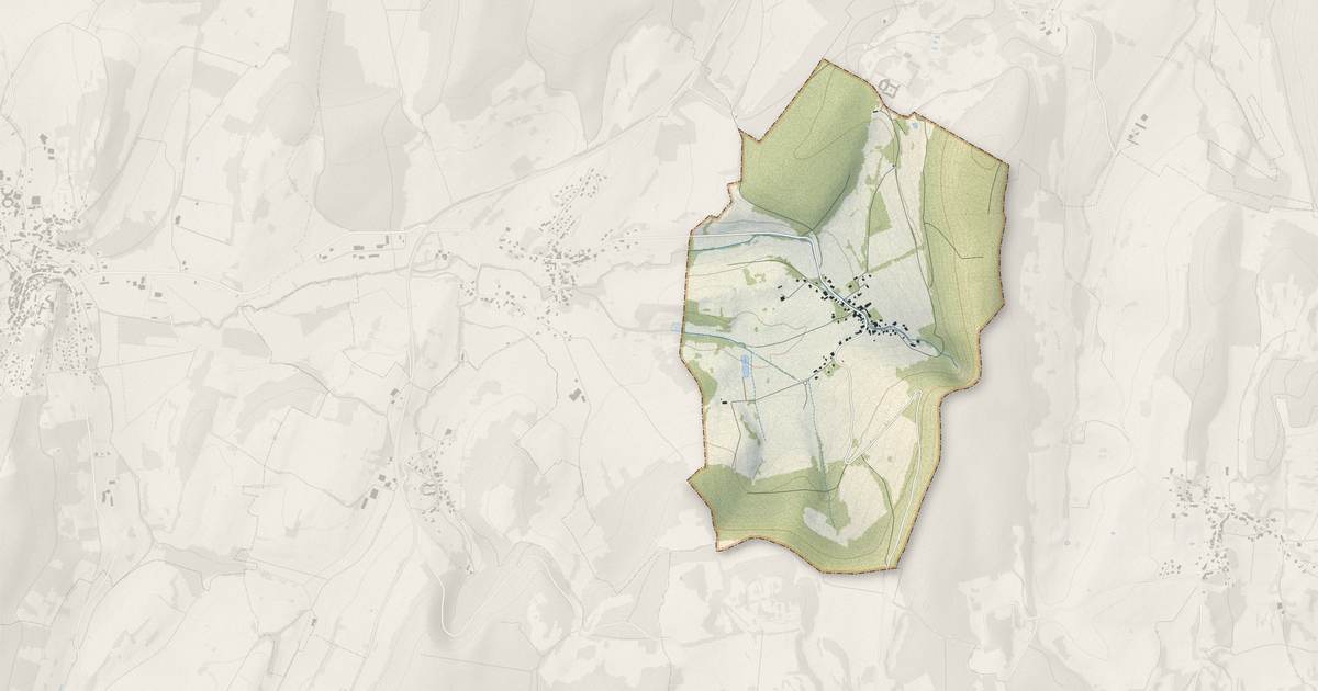 Portrait cartographique de Nans : relief, eau, forêts, bâti et voies, calculés à partir des données de l'IGN