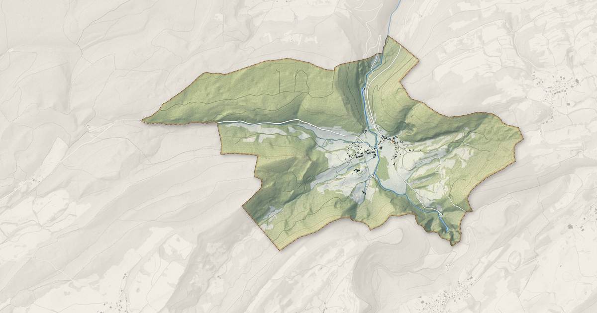 Portrait cartographique de Nans-sous-Sainte-Anne : relief, eau, forêts, bâti et voies, calculés à partir des données de l'IGN