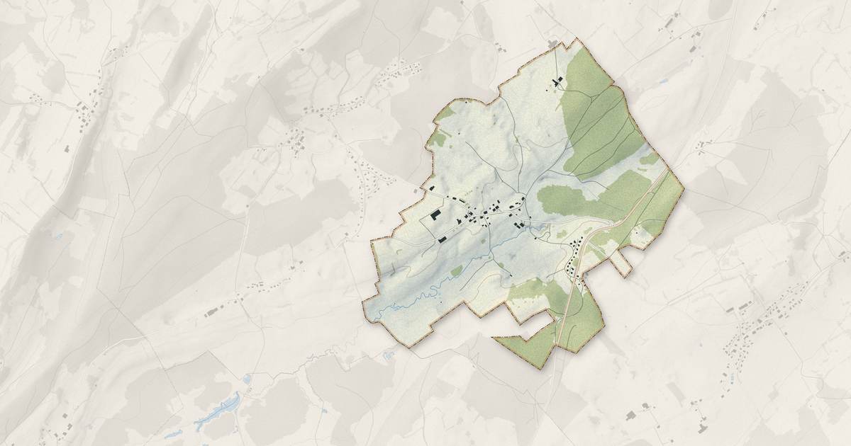 Portrait cartographique de Narbief : relief, eau, forêts, bâti et voies, calculés à partir des données de l'IGN