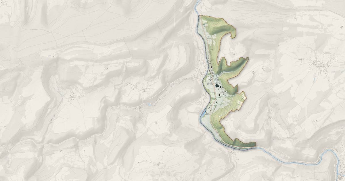 Portrait cartographique de Noirefontaine : relief, eau, forêts, bâti et voies, calculés à partir des données de l'IGN