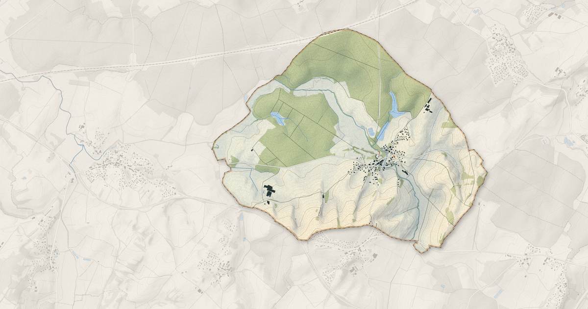 Portrait cartographique de Noironte : relief, eau, forêts, bâti et voies, calculés à partir des données de l'IGN