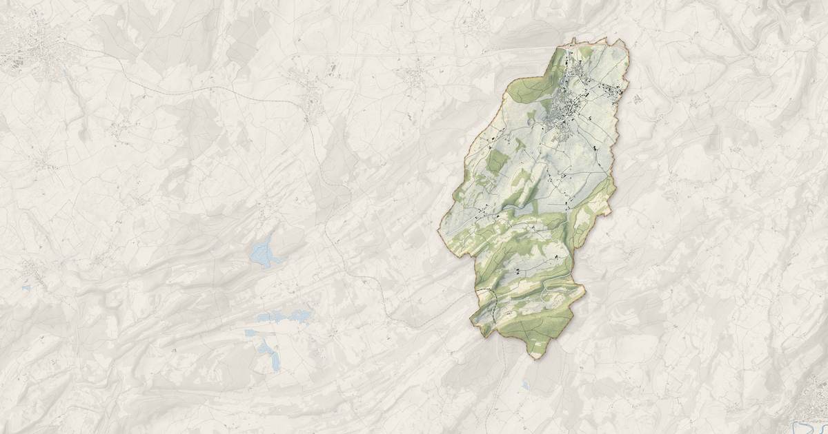 Portrait cartographique de Orchamps-Vennes : relief, eau, forêts, bâti et voies, calculés à partir des données de l'IGN