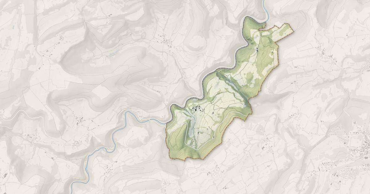 Portrait cartographique de Orgeans-Blanchefontaine : relief, eau, forêts, bâti et voies, calculés à partir des données de l'IGN