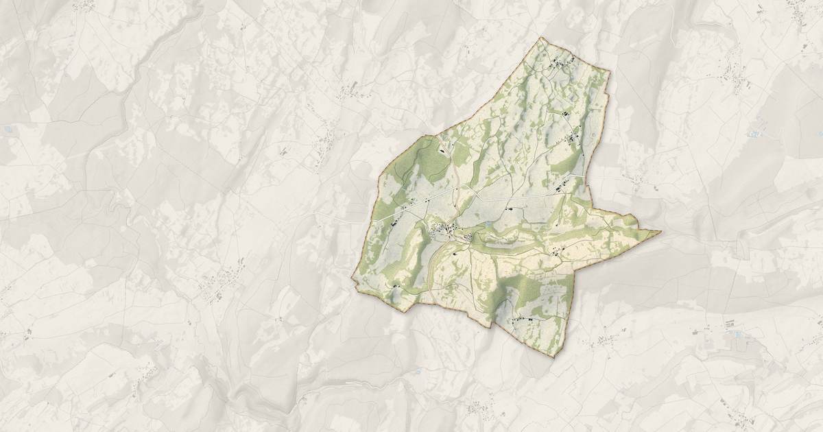 Portrait cartographique de Passavant : relief, eau, forêts, bâti et voies, calculés à partir des données de l'IGN