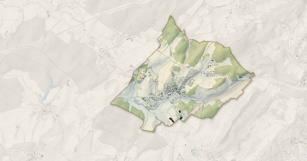 Portrait cartographique de Pelousey : relief, eau, forêts, bâti et voies, calculés à partir des données de l'IGN