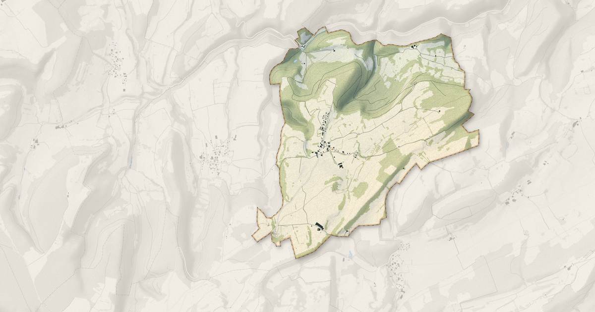 Portrait cartographique de Péseux : relief, eau, forêts, bâti et voies, calculés à partir des données de l'IGN
