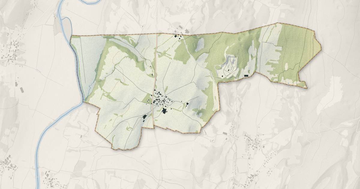 Portrait cartographique de Pessans : relief, eau, forêts, bâti et voies, calculés à partir des données de l'IGN