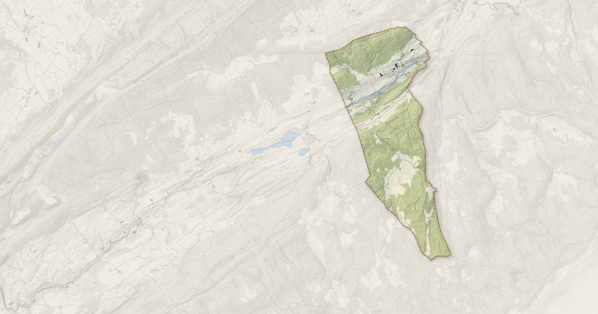 Portrait cartographique de Petite-Chaux : relief, eau, forêts, bâti et voies, calculés à partir des données de l'IGN
