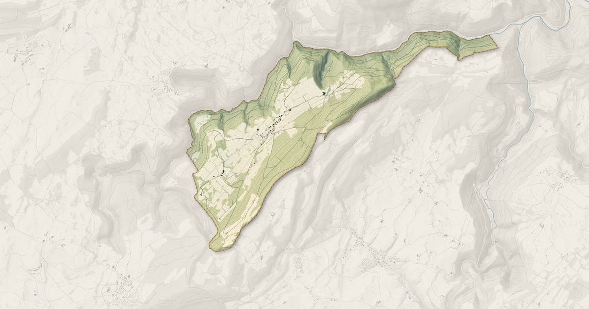 Portrait cartographique de Plaimbois-Vennes : relief, eau, forêts, bâti et voies, calculés à partir des données de l'IGN