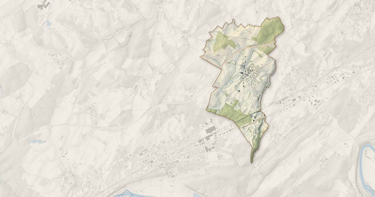 Portrait cartographique de Pouilley-Français : relief, eau, forêts, bâti et voies, calculés à partir des données de l'IGN