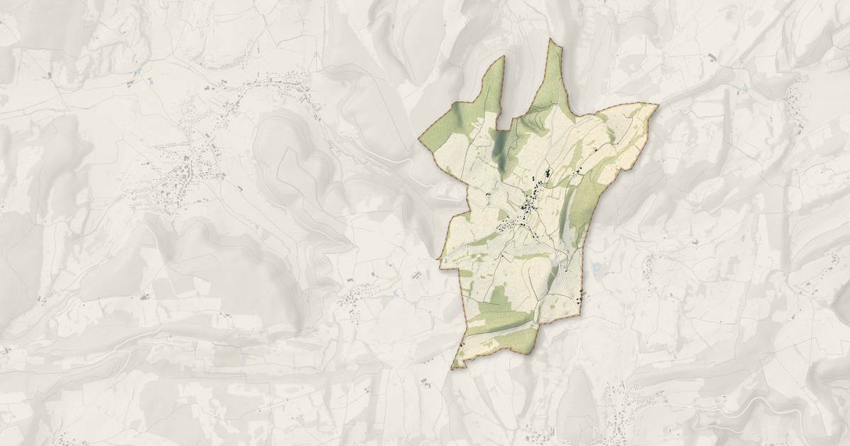 Portrait cartographique de Provenchère : relief, eau, forêts, bâti et voies, calculés à partir des données de l'IGN