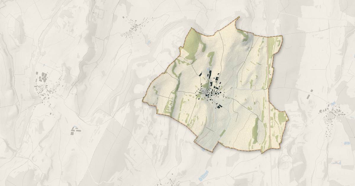 Portrait cartographique de Rillans : relief, eau, forêts, bâti et voies, calculés à partir des données de l'IGN