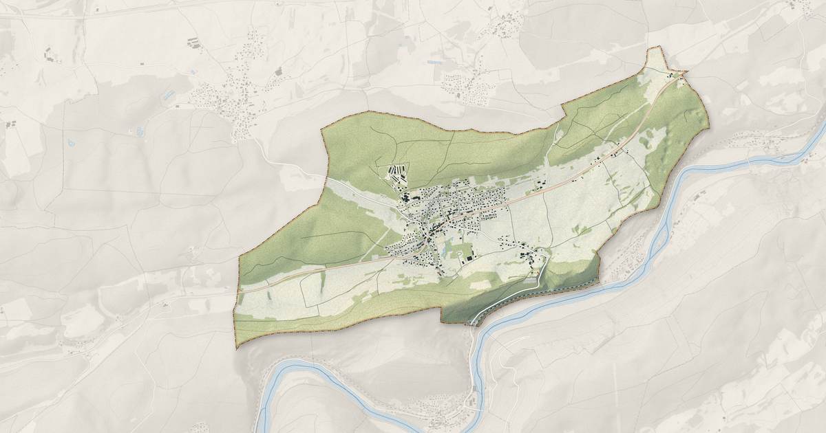 Portrait cartographique de Roulans : relief, eau, forêts, bâti et voies, calculés à partir des données de l'IGN