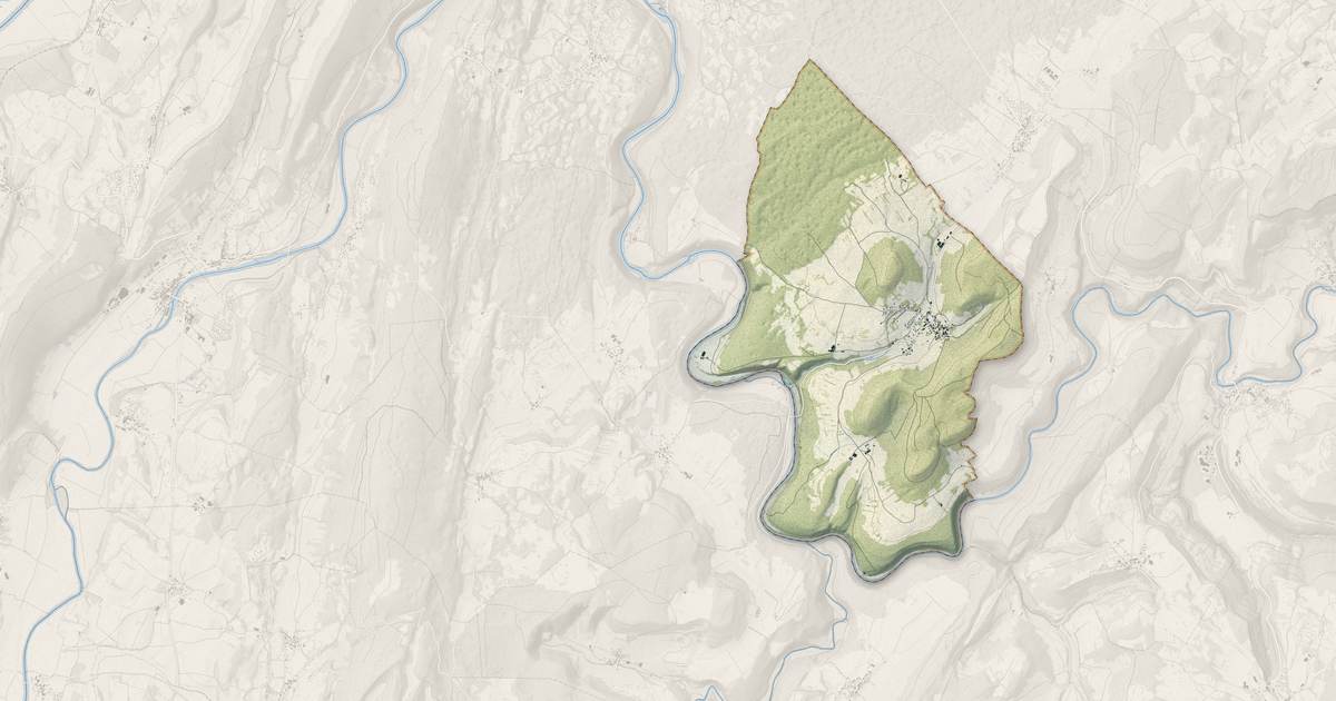 Portrait cartographique de Rurey : relief, eau, forêts, bâti et voies, calculés à partir des données de l'IGN