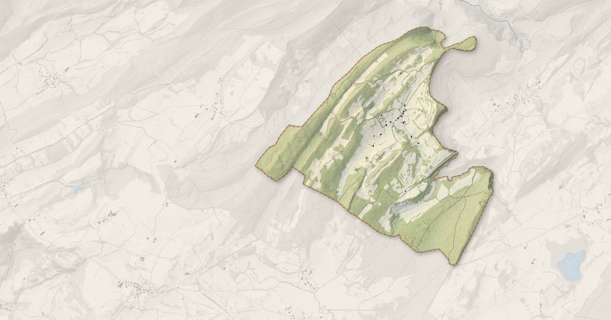 Portrait cartographique de Sainte-Anne : relief, eau, forêts, bâti et voies, calculés à partir des données de l'IGN