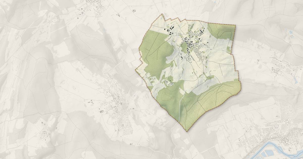 Portrait cartographique de Sainte-Marie : relief, eau, forêts, bâti et voies, calculés à partir des données de l'IGN