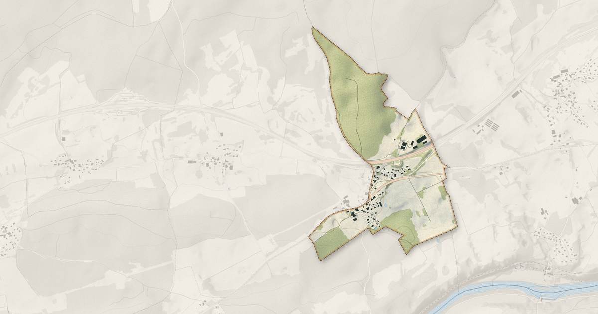 Portrait cartographique de Séchin : relief, eau, forêts, bâti et voies, calculés à partir des données de l'IGN