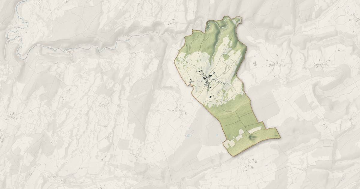 Portrait cartographique de Servin : relief, eau, forêts, bâti et voies, calculés à partir des données de l'IGN