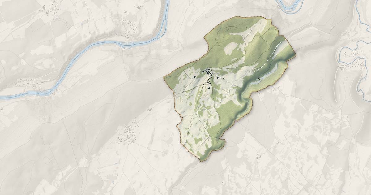 Portrait cartographique de Silley-Bléfond : relief, eau, forêts, bâti et voies, calculés à partir des données de l'IGN