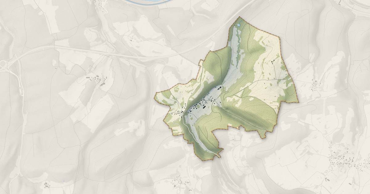 Portrait cartographique de Sourans : relief, eau, forêts, bâti et voies, calculés à partir des données de l'IGN