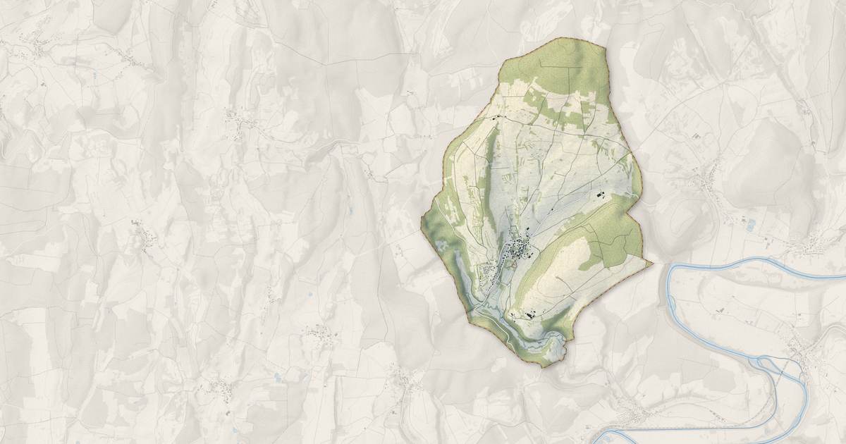 Portrait cartographique de Soye : relief, eau, forêts, bâti et voies, calculés à partir des données de l'IGN