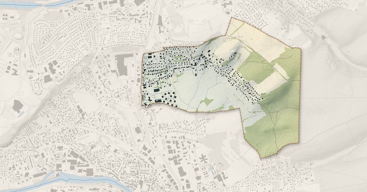 Portrait cartographique de Taillecourt : relief, eau, forêts, bâti et voies, calculés à partir des données de l'IGN