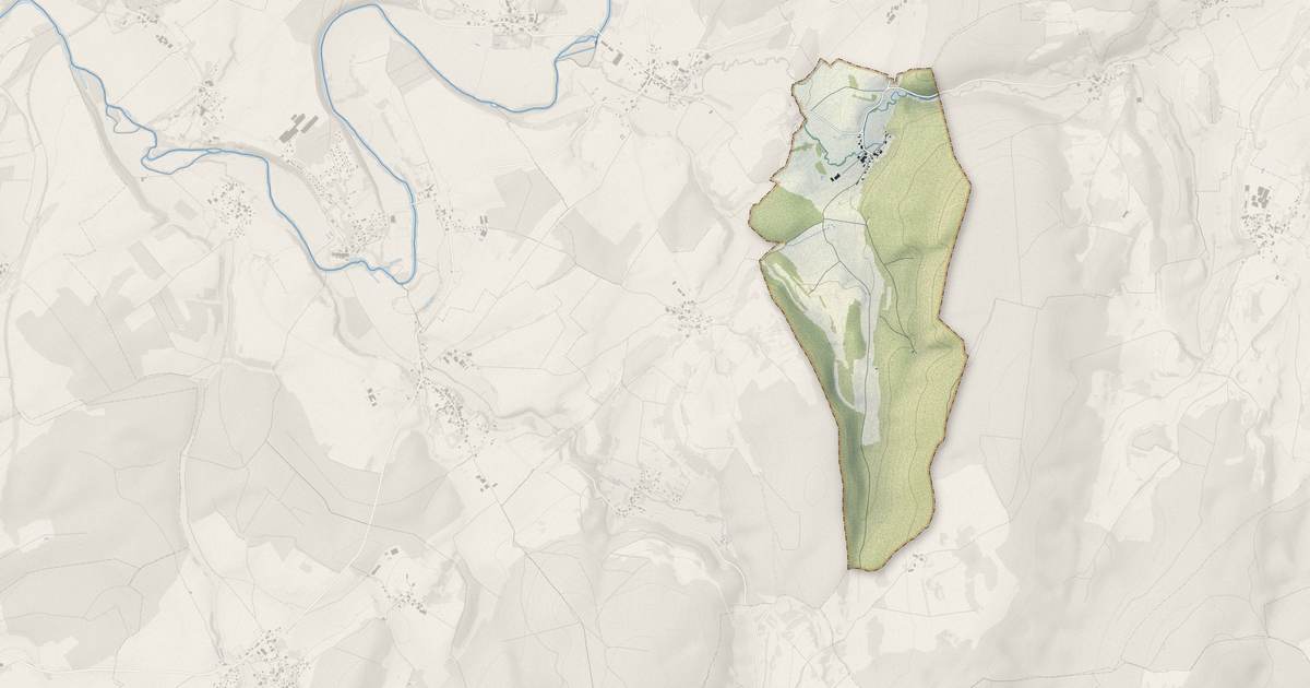 Portrait cartographique de Tallans : relief, eau, forêts, bâti et voies, calculés à partir des données de l'IGN