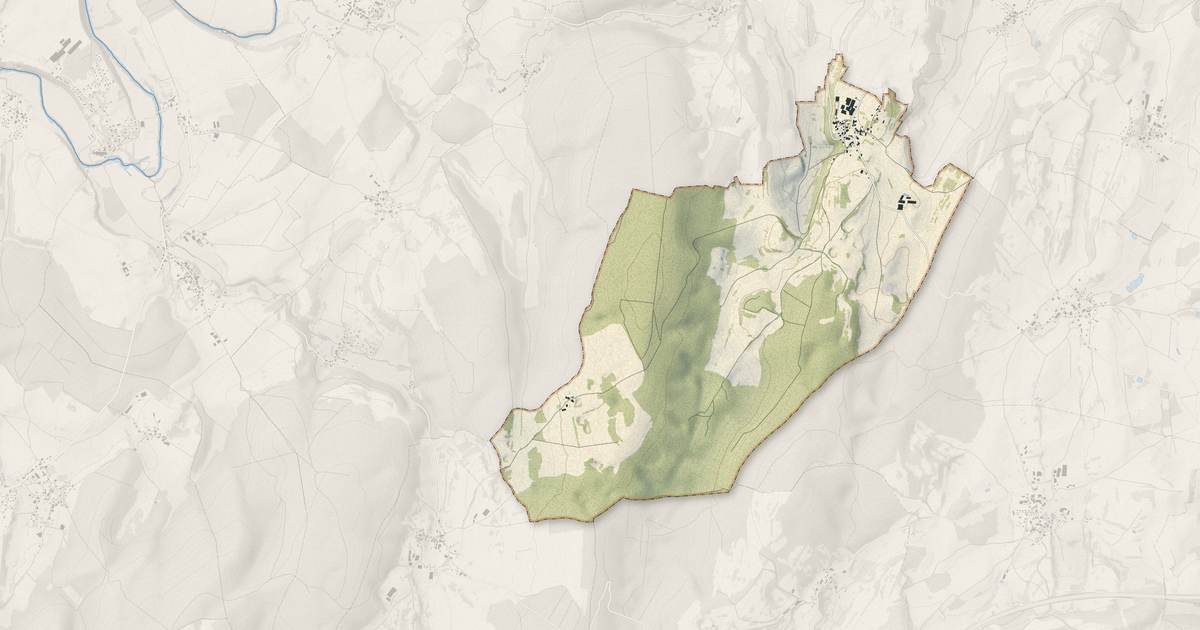 Portrait cartographique de Tournans : relief, eau, forêts, bâti et voies, calculés à partir des données de l'IGN