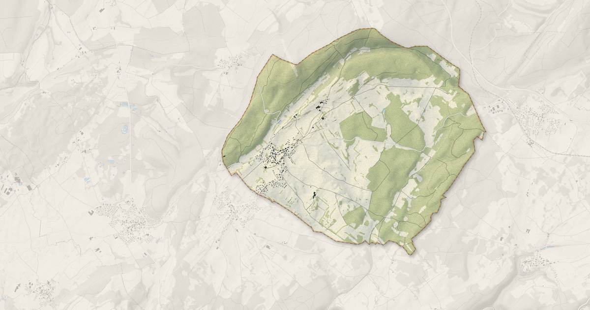 Portrait cartographique de Trépot : relief, eau, forêts, bâti et voies, calculés à partir des données de l'IGN