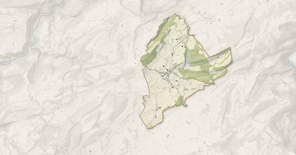 Portrait cartographique de Trévillers : relief, eau, forêts, bâti et voies, calculés à partir des données de l'IGN