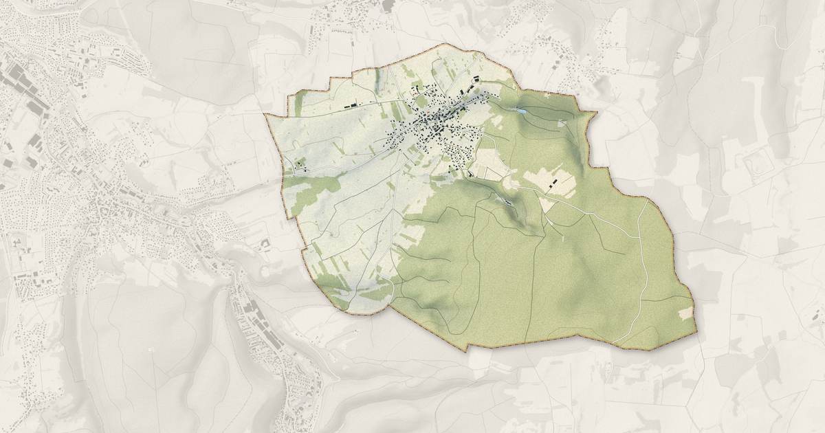 Portrait cartographique de Vandoncourt : relief, eau, forêts, bâti et voies, calculés à partir des données de l'IGN