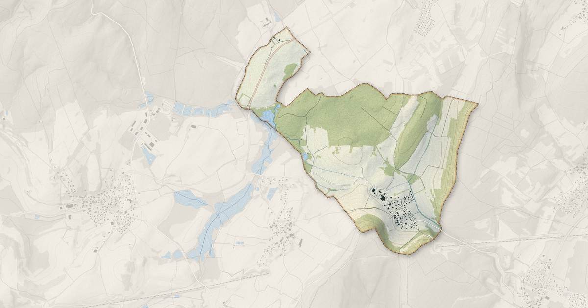 Portrait cartographique de Le Vernoy : relief, eau, forêts, bâti et voies, calculés à partir des données de l'IGN