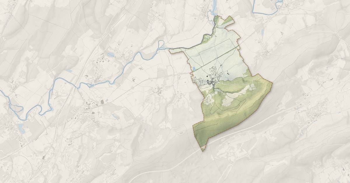 Portrait cartographique de Vieilley : relief, eau, forêts, bâti et voies, calculés à partir des données de l'IGN