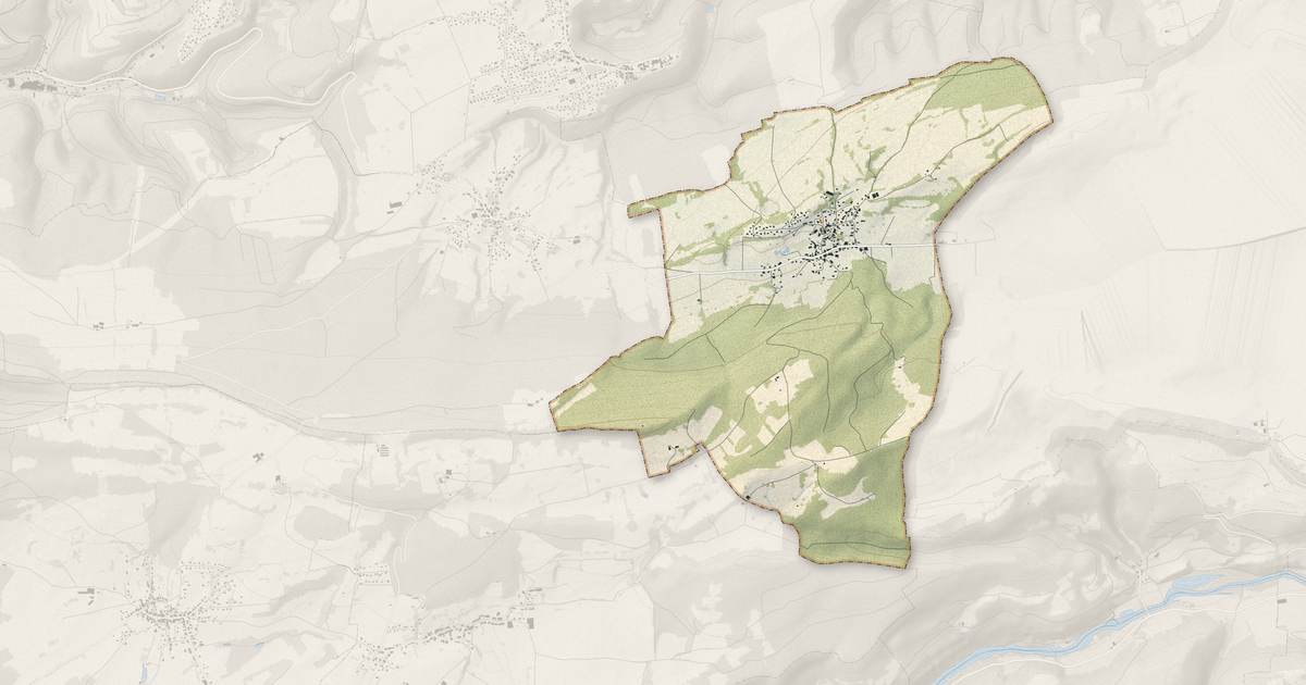 Portrait cartographique de Villars-lès-Blamont : relief, eau, forêts, bâti et voies, calculés à partir des données de l'IGN