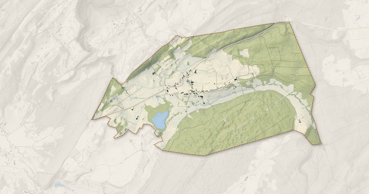 Portrait cartographique de Villeneuve-d'Amont : relief, eau, forêts, bâti et voies, calculés à partir des données de l'IGN