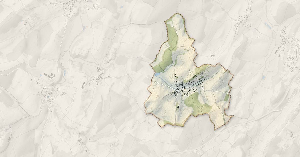 Portrait cartographique de Villers-Buzon : relief, eau, forêts, bâti et voies, calculés à partir des données de l'IGN