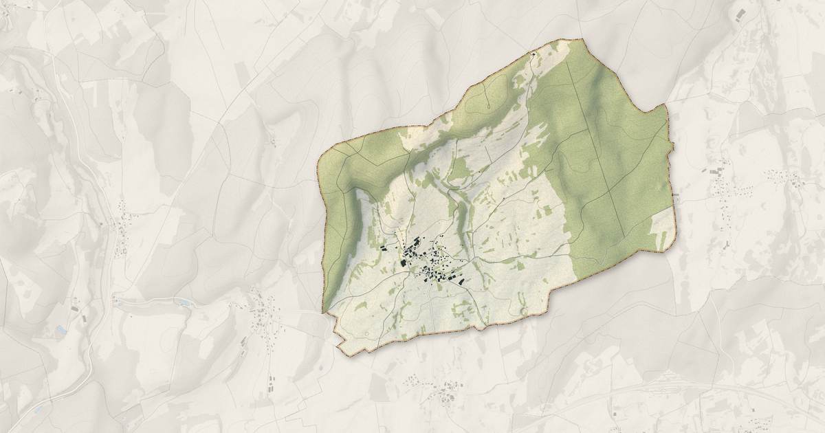 Portrait cartographique de Villers-Grélot : relief, eau, forêts, bâti et voies, calculés à partir des données de l'IGN