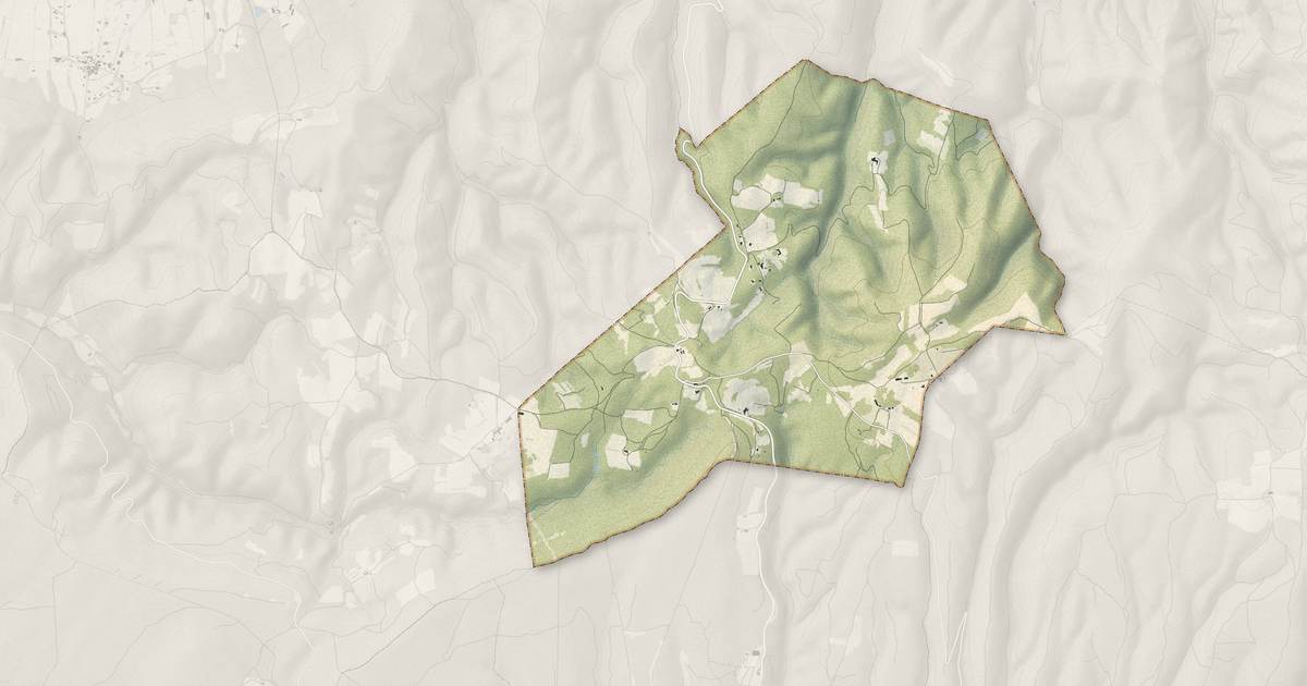 Portrait cartographique de Aleyrac : relief, eau, forêts, bâti et voies, calculés à partir des données de l'IGN