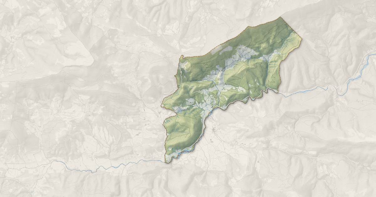 Portrait cartographique de Ballons : relief, eau, forêts, bâti et voies, calculés à partir des données de l'IGN