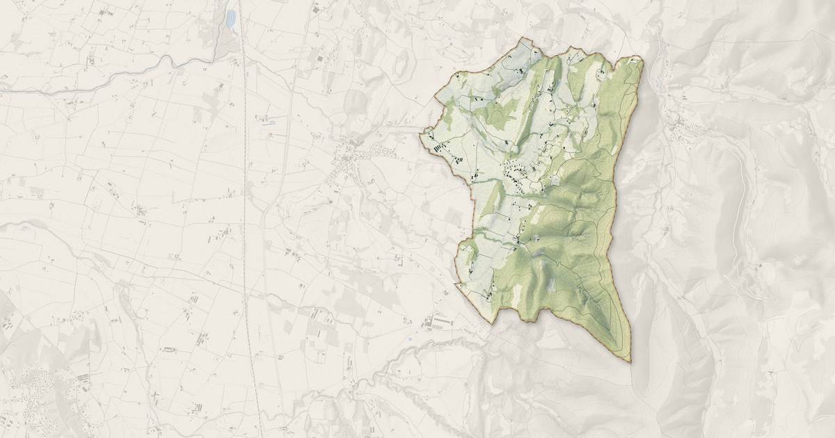 Portrait cartographique de Barcelonne : relief, eau, forêts, bâti et voies, calculés à partir des données de l'IGN