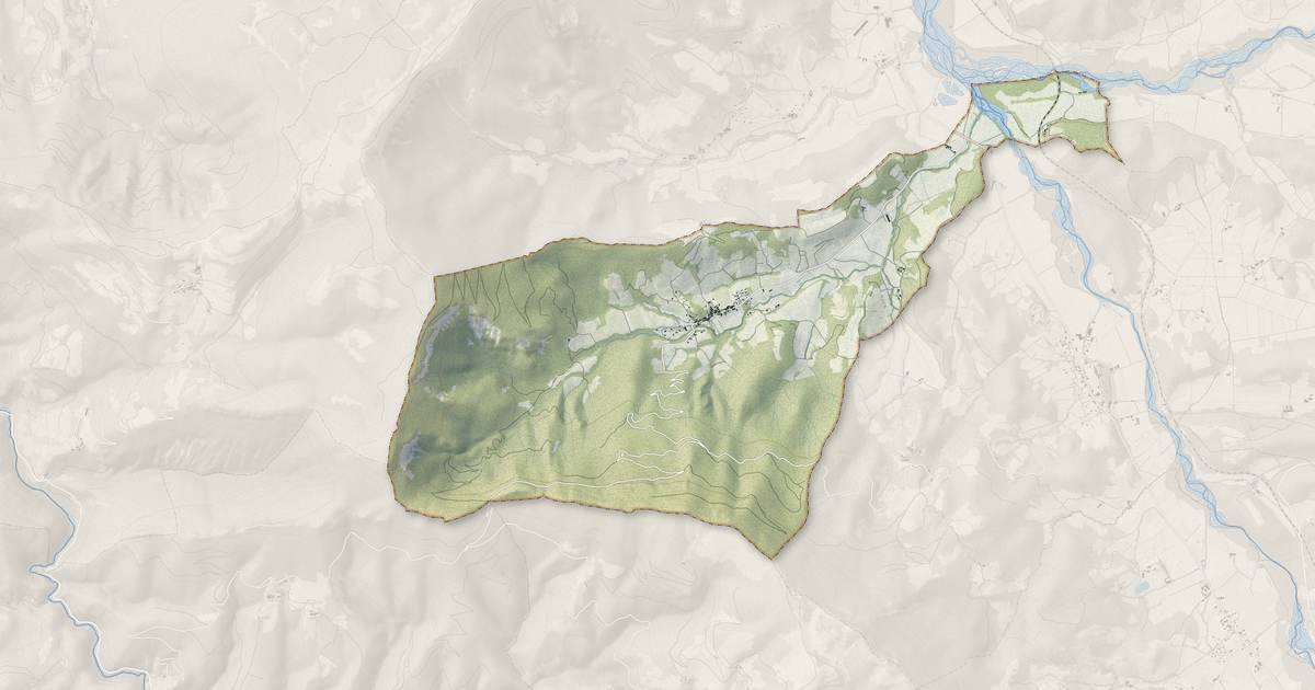 Portrait cartographique de Barnave : relief, eau, forêts, bâti et voies, calculés à partir des données de l'IGN