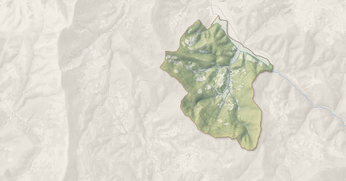 Portrait cartographique de Beaumont-en-Diois : relief, eau, forêts, bâti et voies, calculés à partir des données de l'IGN