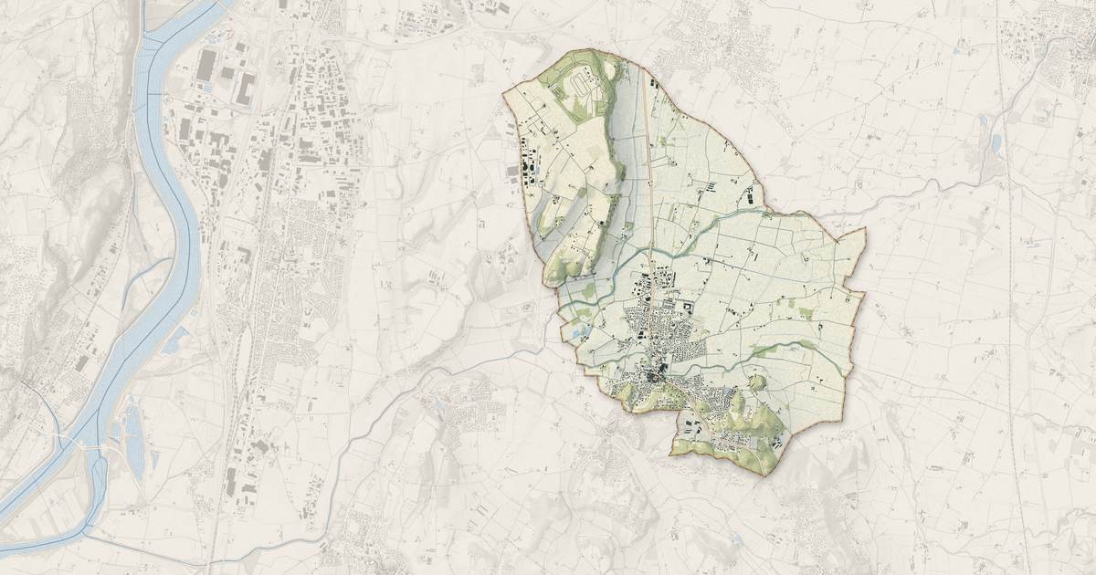 Portrait cartographique de Beaumont-lès-Valence : relief, eau, forêts, bâti et voies, calculés à partir des données de l'IGN